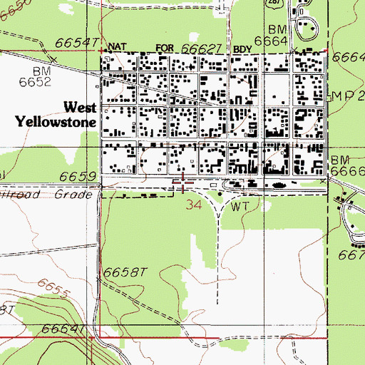 Topographic Map of West Yellowstone Emergency Services, MT