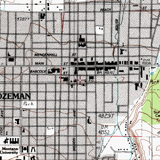 Topographic Map of Grace Bible Church, MT