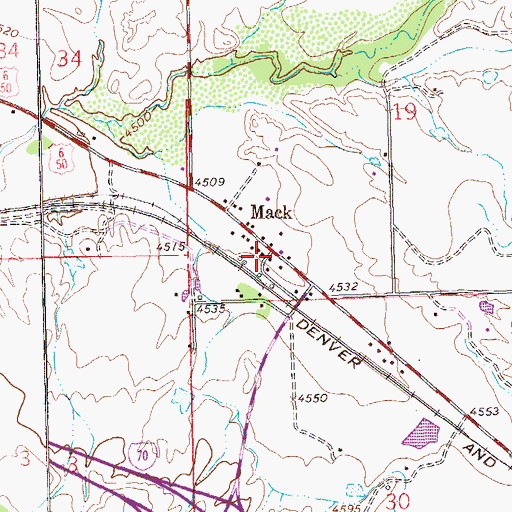 Topographic Map of Mack, CO