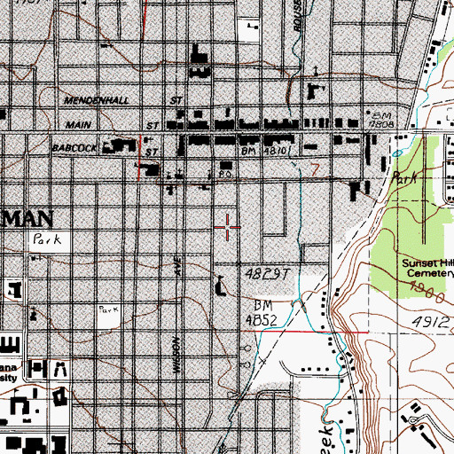 Topographic Map of First Lutheran Church, MT