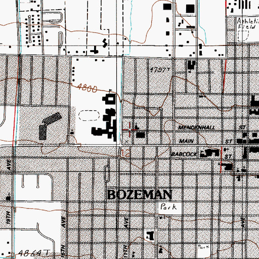 Topographic Map of Christian Center Assembly of God, MT