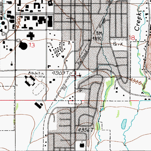 Topographic Map of Christ the King Lutheran Church, MT