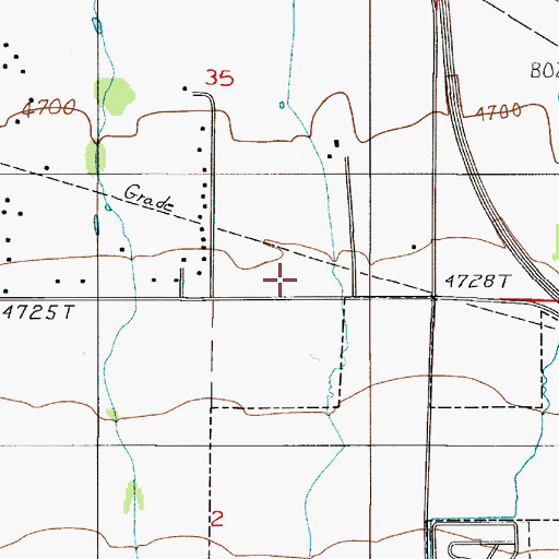 Topographic Map of Bozeman Post Office, MT