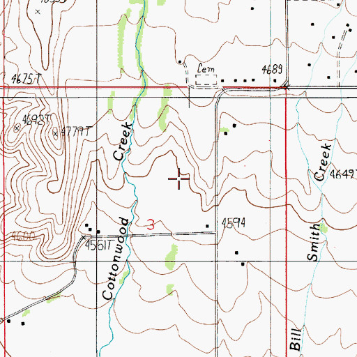 Topographic Map of Courts Post Office (historical), MT