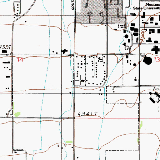 Topographic Map of Church of Christ, MT