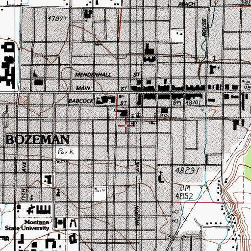 Topographic Map of First Baptist Church, MT
