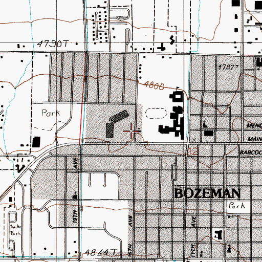Topographic Map of Gallatin Valley Presbyterian Church, MT