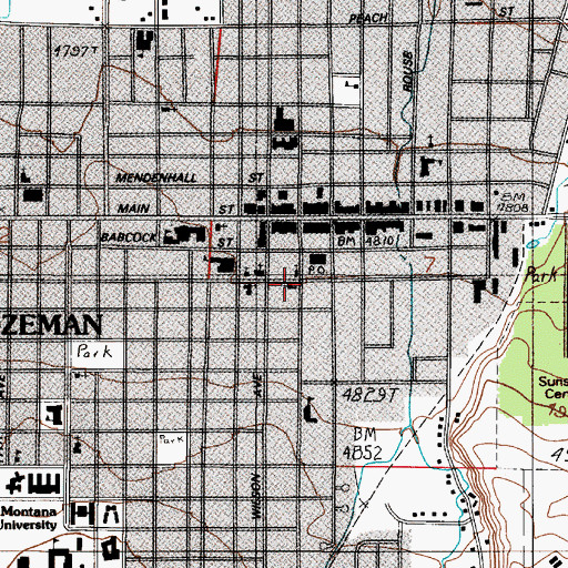 Topographic Map of Hope Lutheran Church, MT