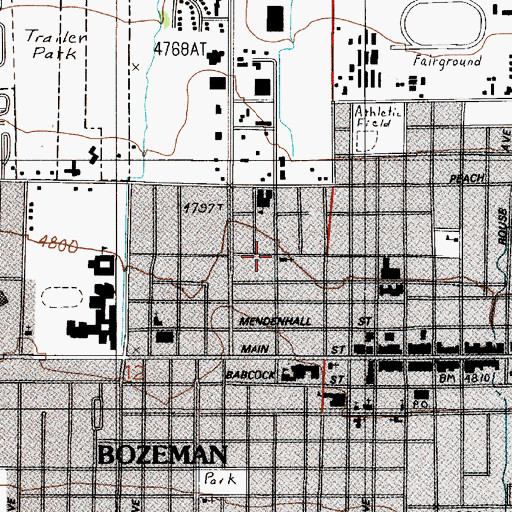 Topographic Map of Hope Chapel, MT