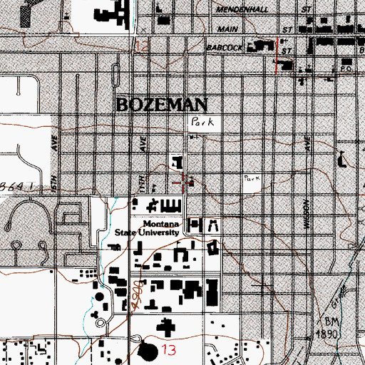 Topographic Map of Gallatin Valley Jewish Community, MT