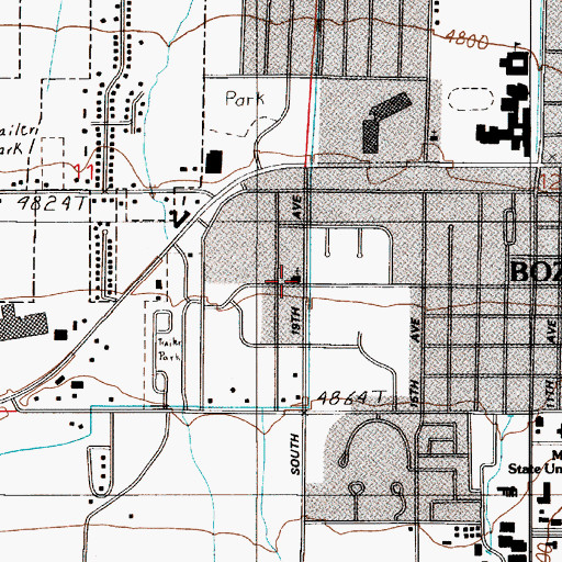 Topographic Map of First Church of Nazarene, MT