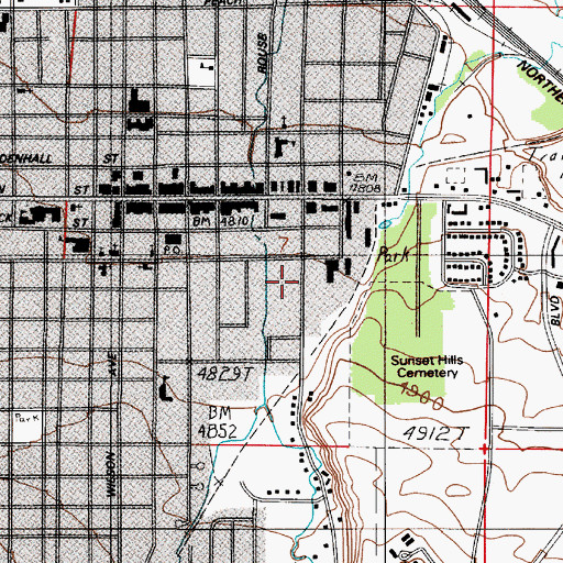 Topographic Map of Salvation Army Church, MT