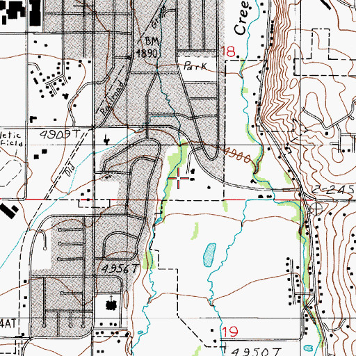 Topographic Map of Unity Church of Bozeman, MT