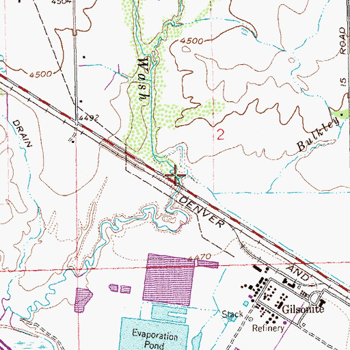 Topographic Map of Bulkley Wash, CO