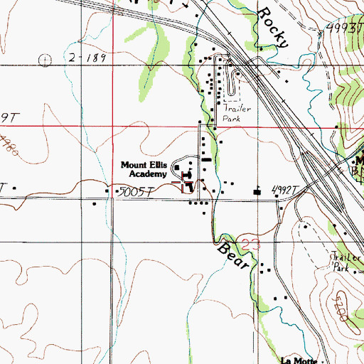 Topographic Map of Mount Ellis Seventh Day Adventist Church, MT