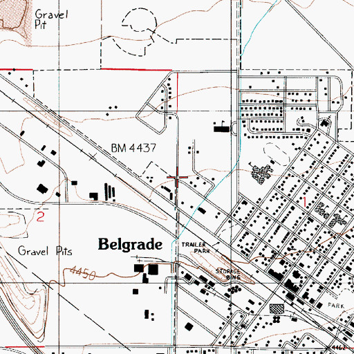 Topographic Map of Peace Lutheran Church, MT