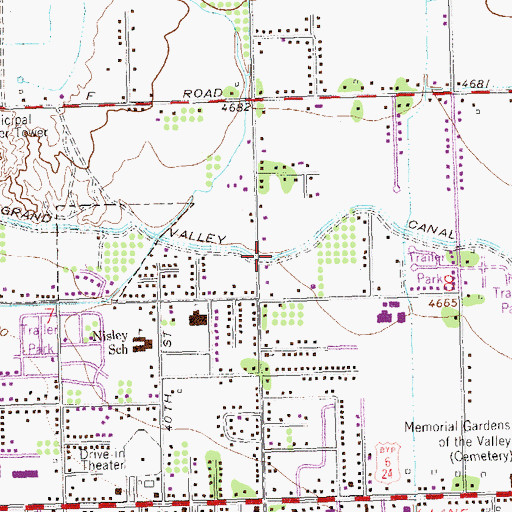 Topographic Map of Grand Valley Canal, CO