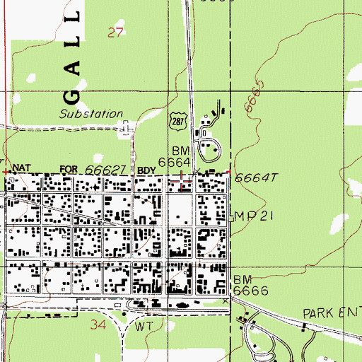 Topographic Map of First Baptist Church, MT