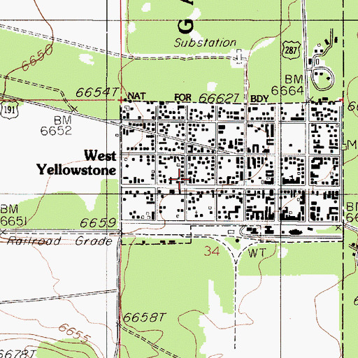 Topographic Map of Our Lady of the Pines Catholic Church, MT
