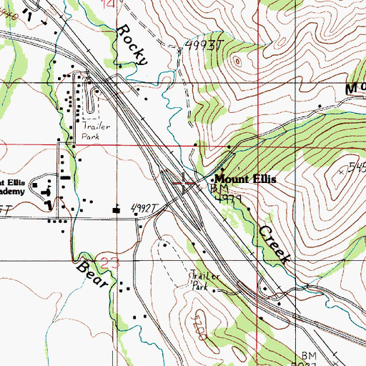 Topographic Map of Fort Ellis Post Office (historical), MT