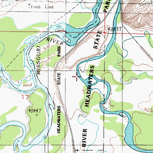 Topographic Map of Gallatin Post Office (historical), MT