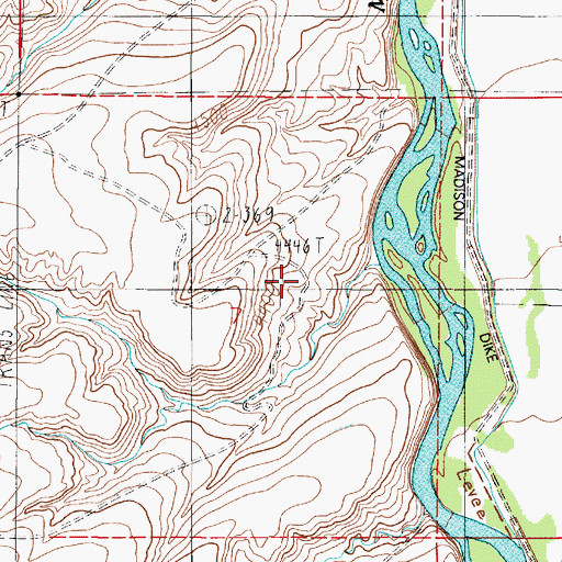 Topographic Map of Garfield Post Office (historical), MT