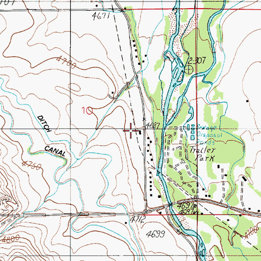 Topographic Map of Greenwood Post Office (historical), MT