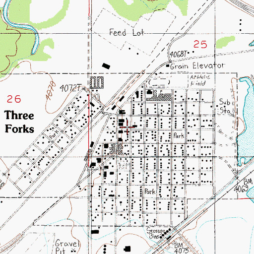 Topographic Map of Holy Family Parish, MT