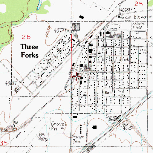 Topographic Map of Christian Center Assembly of God, MT