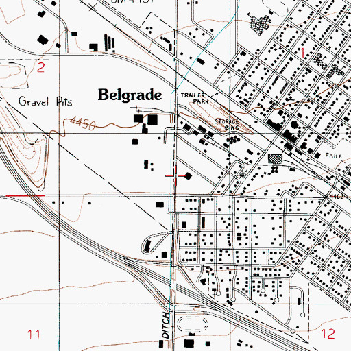 Topographic Map of Valley Center Mall, MT