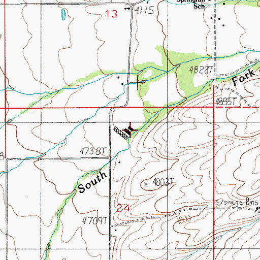 Topographic Map of Thomasville (historical), MT