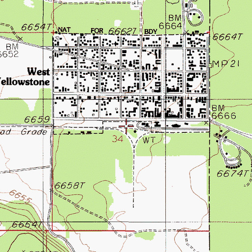 Topographic Map of Yellowstone (historical), MT