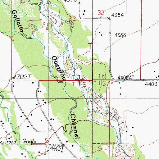 Topographic Map of Nelsons Crossing (historical), MT