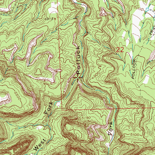 Topographic Map of West Fork Pollock Canyon, CO