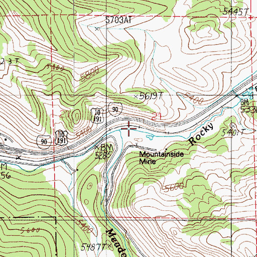 Topographic Map of Mountain Side (historical), MT