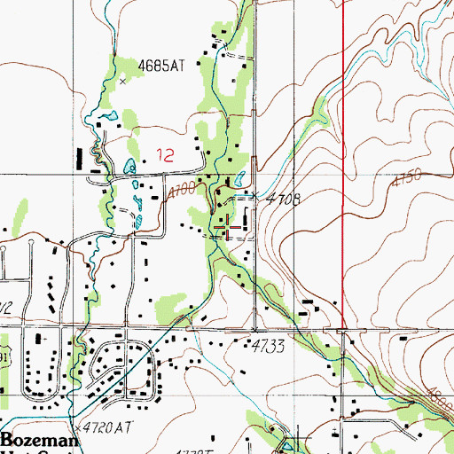 Topographic Map of Monforton (historical), MT