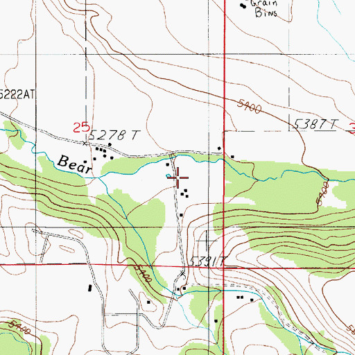 Topographic Map of Little Bear (historical), MT