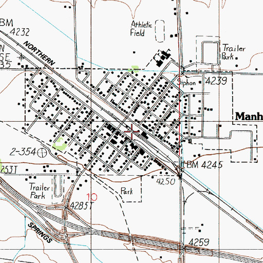 Topographic Map of Manhattan, MT