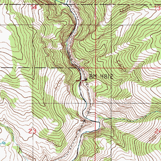 Topographic Map of Canyon (historical), MT