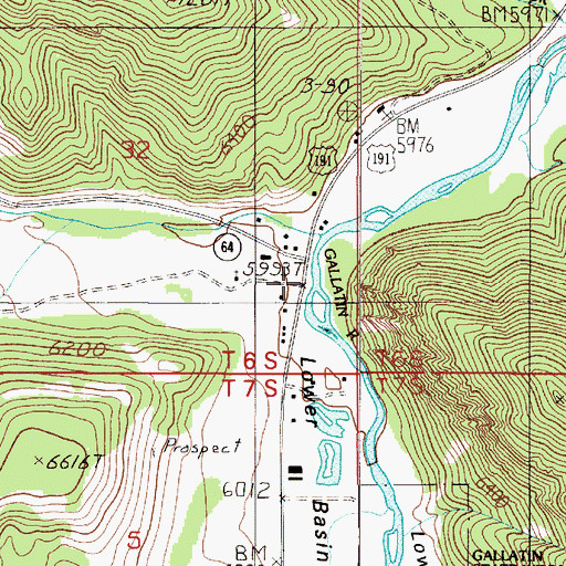 Topographic Map of Big Sky Canyon Village, MT