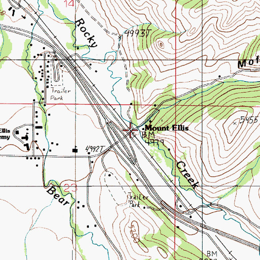 Topographic Map of Fort Ellis (historical), MT