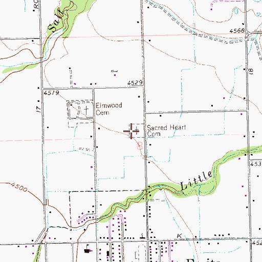 Topographic Map of Sacred Heart Cemetery, CO