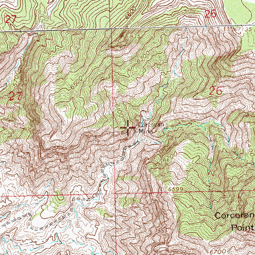 Topographic Map of Corcoran Mine, CO