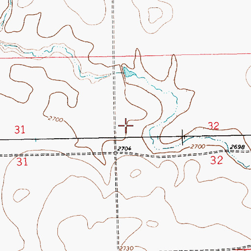 Topographic Map of East End Colony School, MT