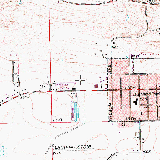 Topographic Map of Havre Middle School, MT
