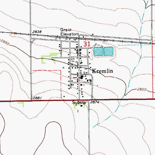 Topographic Map of K-G Elementary School, MT