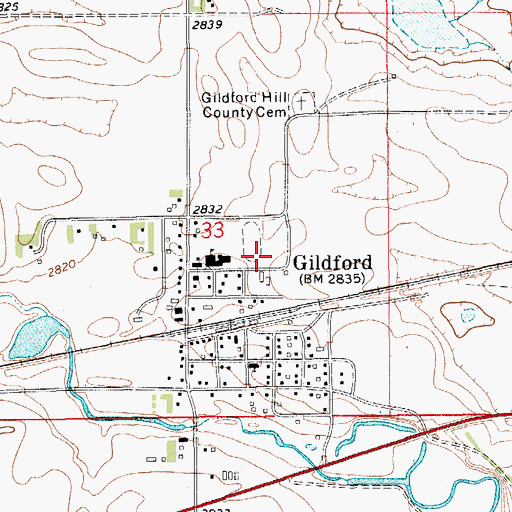 Topographic Map of K-G High School, MT