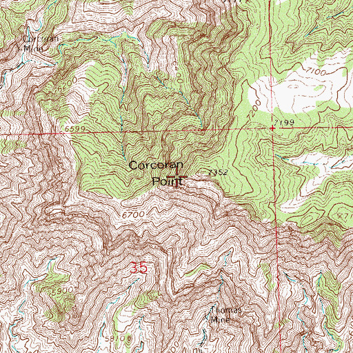 Topographic Map of Corcoran Point, CO