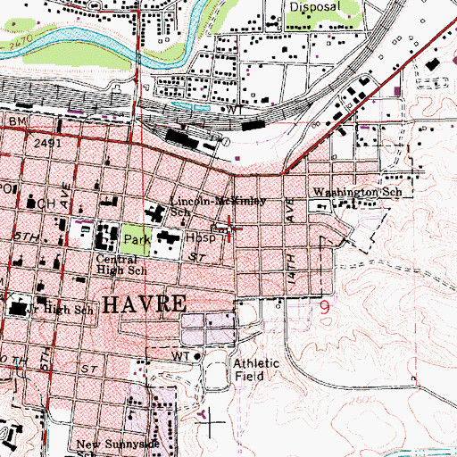 Topographic Map of Carpenter Park, MT