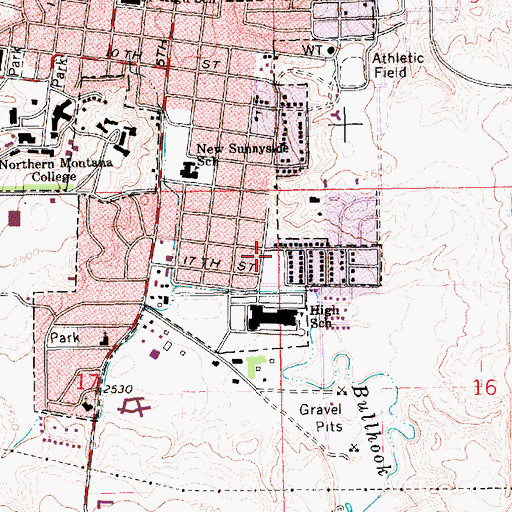 Topographic Map of Elks Park, MT